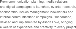 From communication planning, media relations